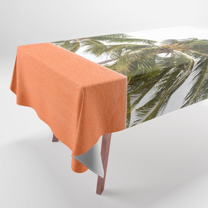 Orange meets Palm Trees #1 #wall #art #society6 Tablecloth