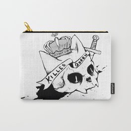 Queen Cat Carry-All Pouch | Illustration, Black and White, Graphic Design, Comic 