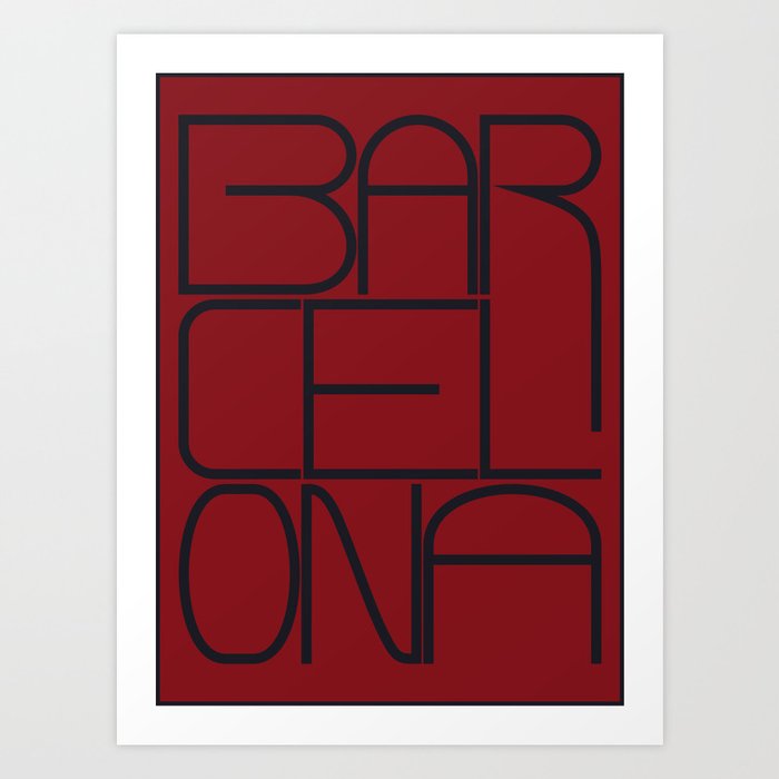 Barcelona Red Poster Art Print
