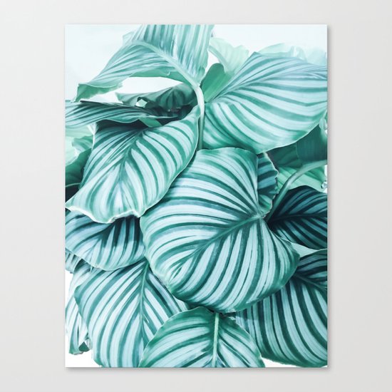 Long embrace - teal green Canvas Print