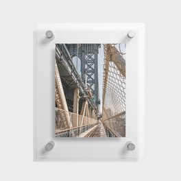 Manhattan Bridge in Winter | New York City | Travel Photography Floating Acrylic Print