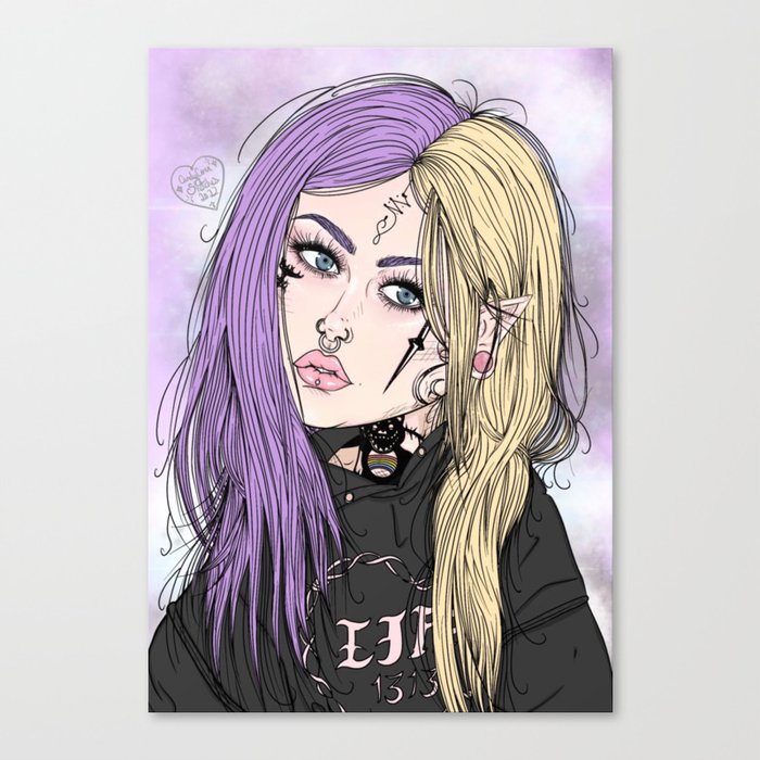 Split Dye Babe Canvas Print