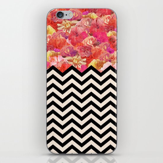 Chevron Flora iPhone Skin