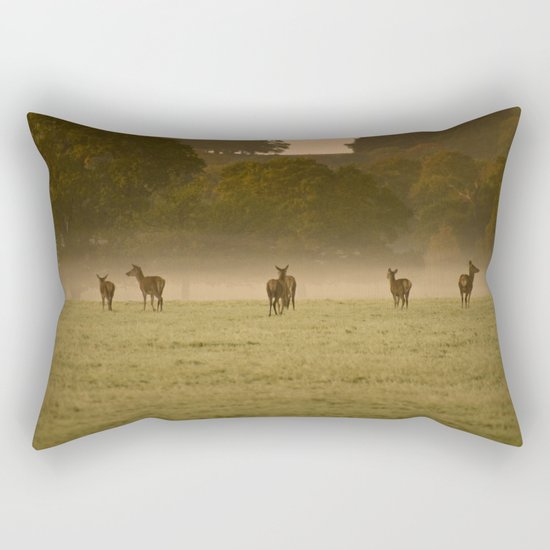 Buck in green grass Rectangular Pillow