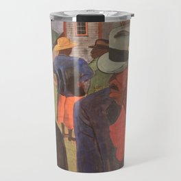 African American WPA Masterpiece 'After Church' portrait painting by Romare Bearden Travel Mug