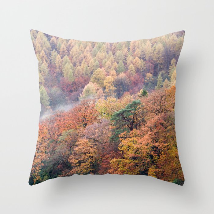 Autumn Trees Panorama Throw Pillow