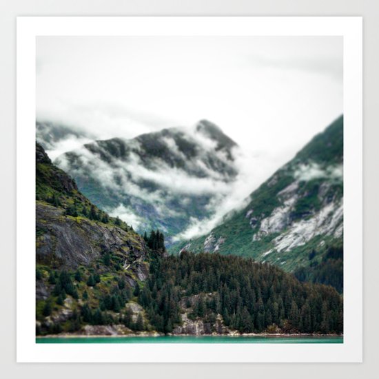 Foggy Mountain Tops Art Print