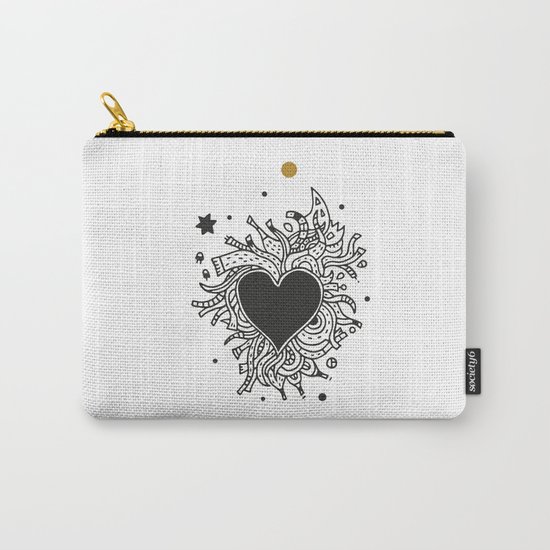 Black Heart Carry-All Pouch