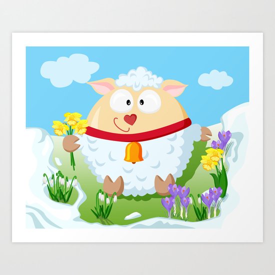 Sheep in March month series Art Print