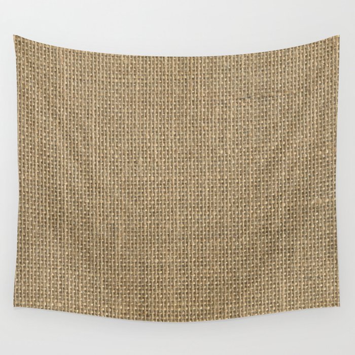 Natural Woven Beige Burlap Sack Cloth Wall Tapestry by PodArtist