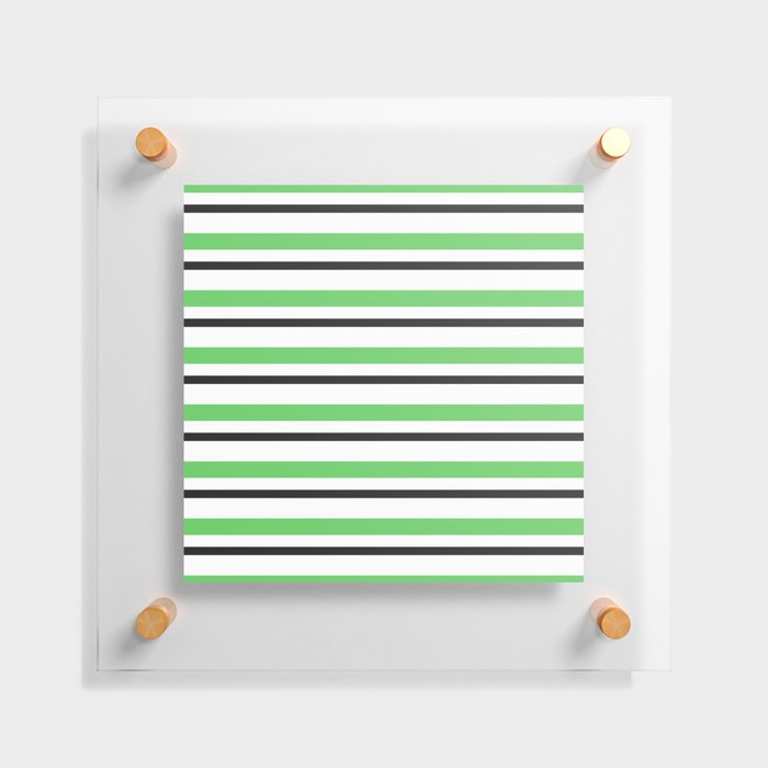 Sunny Green Trendy Modern Lines Collection Floating Acrylic Print