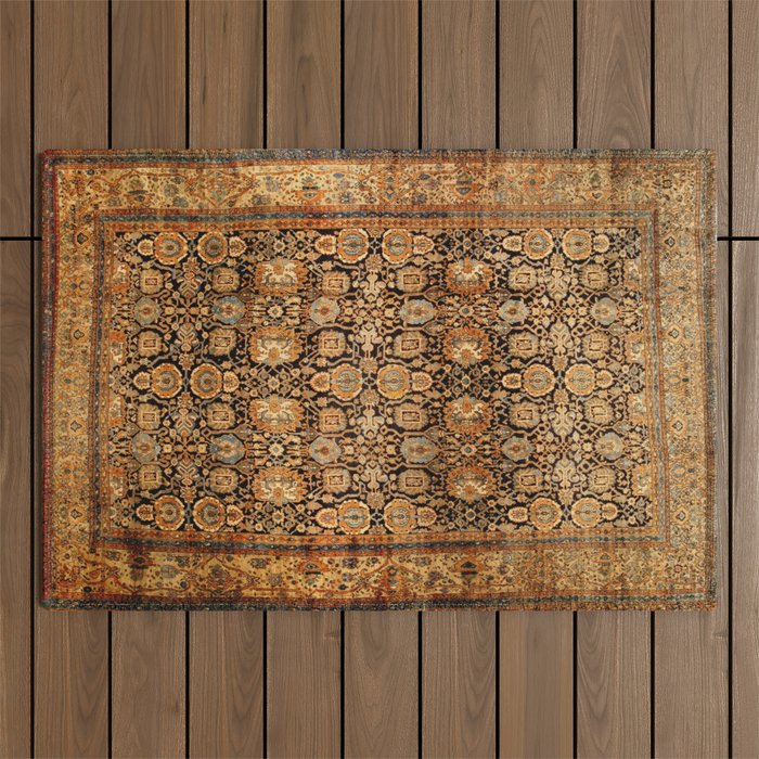 Antique Persian Malayer Rug Print Outdoor Rug