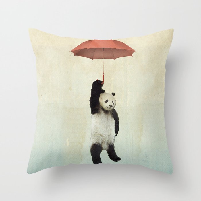 Pandachute Throw Pillow