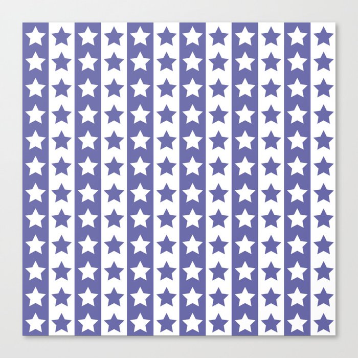 Stars & Stripes - Very Peri Pantone Colour Of The Year Canvas Print