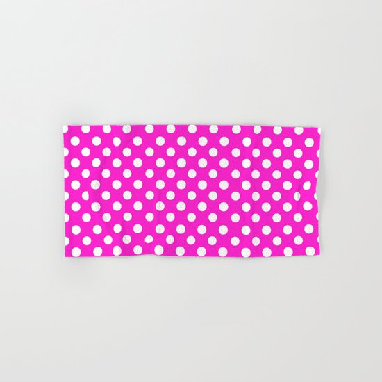 Polka Dots (White/Hot Magenta) Hand & Bath Towel