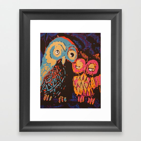 Psychedelic Owls Framed Art Print