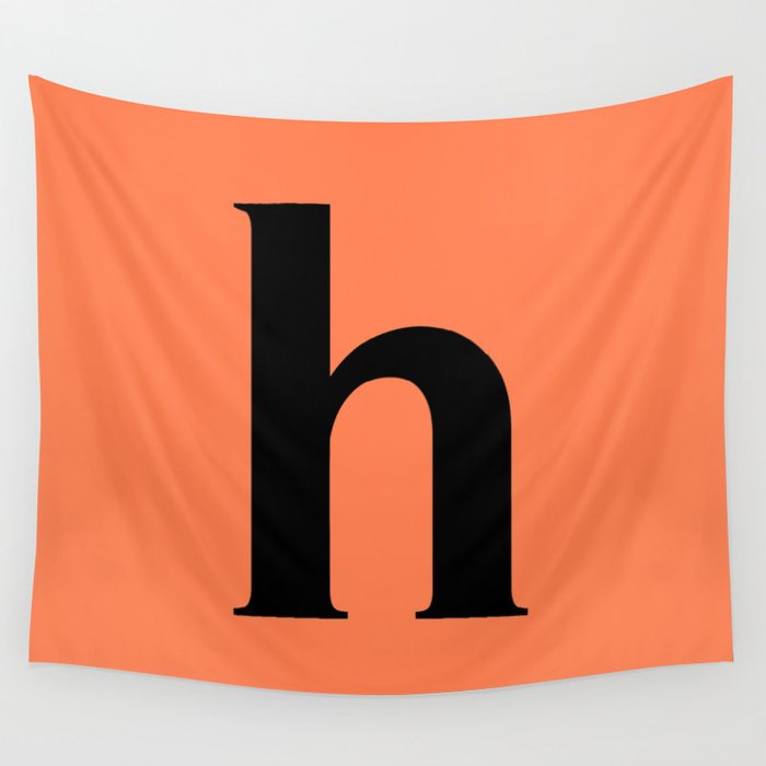 h (BLACK & CORAL LETTERS) Wall Tapestry