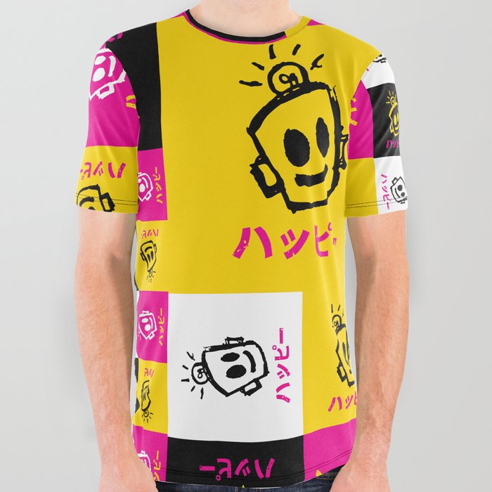 HAPPY Japanese All Over Graphic Tee