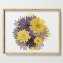 Purple and yellow flowers Serving Tray