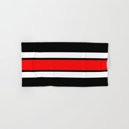 Team Colors 2...red,white and black...stripes Hand & Bath Towel