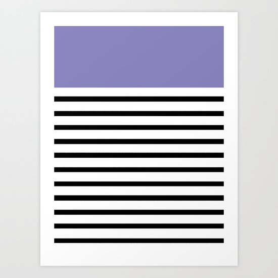 Pinstripe Color Block (Purple) Art Print