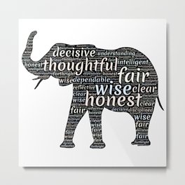 Elephant with words Metal Print
