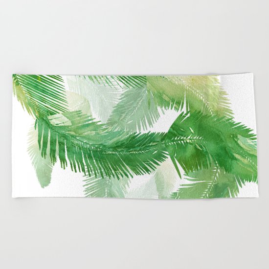 Tropical Leaves Beach Towel