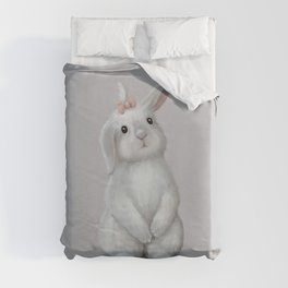 White Rabbit Girl Duvet Cover