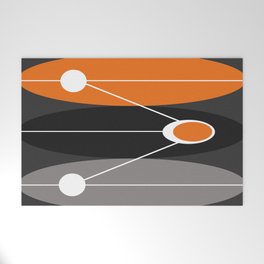 Orange, black, and gray Mid Century Modern Print Welcome Mat