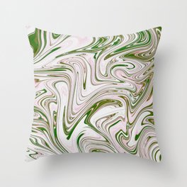 Green Marble Texture Throw Pillow