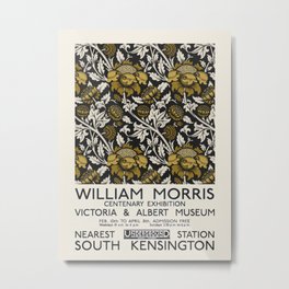 Art Exhibition pattern (1874) William Morris Metal Print | Wallposter, Kensington, Flowers, Albertmuseum, Strawberrythief, Exhibitionposter, Exhibition, Pattern, Artwork, Museum 
