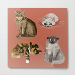 Quatre Cat Metal Print