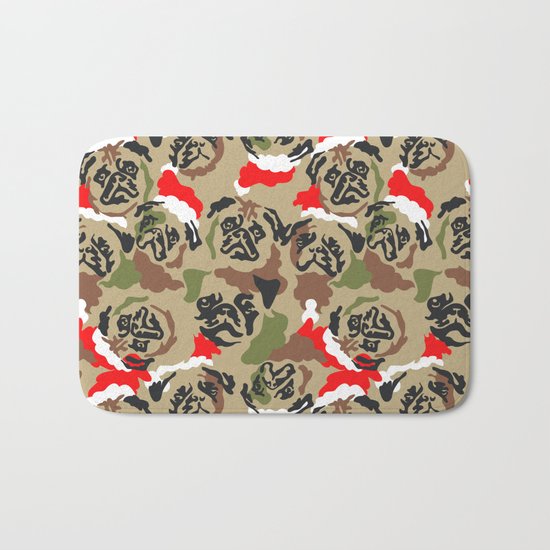 Pugly Camo X-Mas Bath Mat