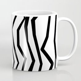 Black White Wavy Zig Zag Stripes Mug