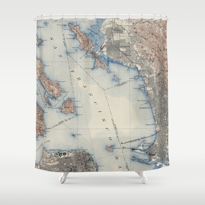 Vintage Map of San Francisco California (1914) Shower Curtain