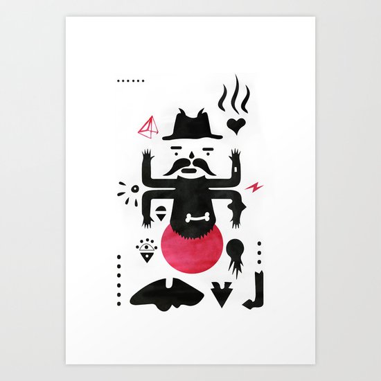 Black and red Art Print