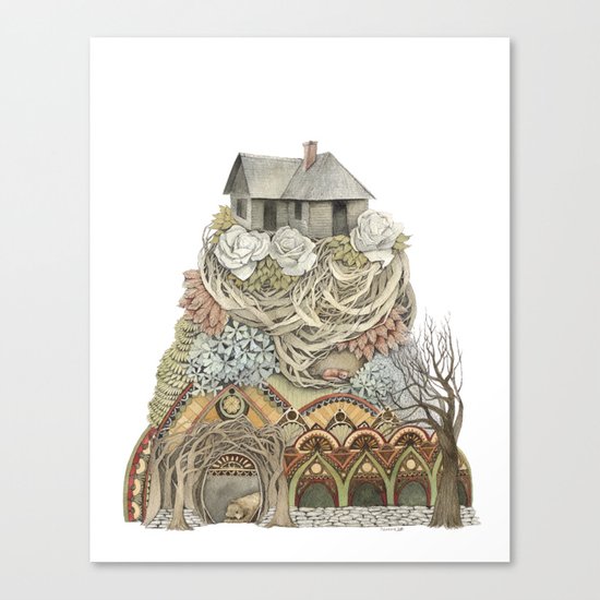 Sweet Home I // Forest Illustration Canvas Print