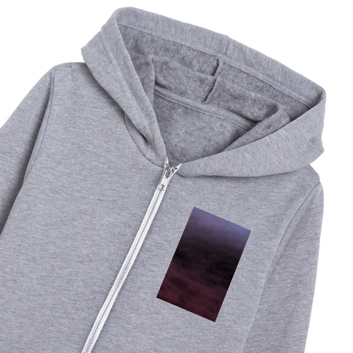 Smoky Abstract Blue Grey Orchid Purple Sky Distorted Image by Veda Kids Zip Hoodie