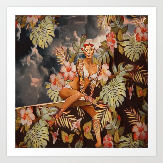 Swimming in the jungle Art Print