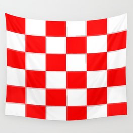 Red & White Checkerboard Wall Tapestry