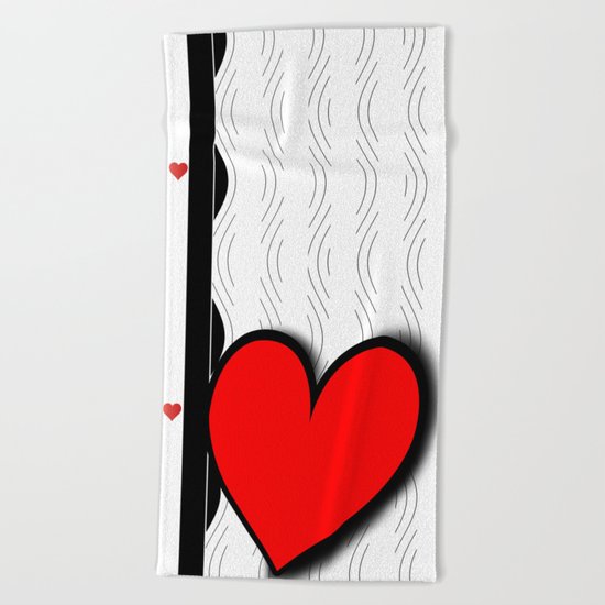 Black and white meets red Version 21 Beach Towel