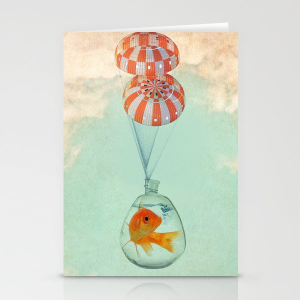 parachute goldfish Stationery Cards