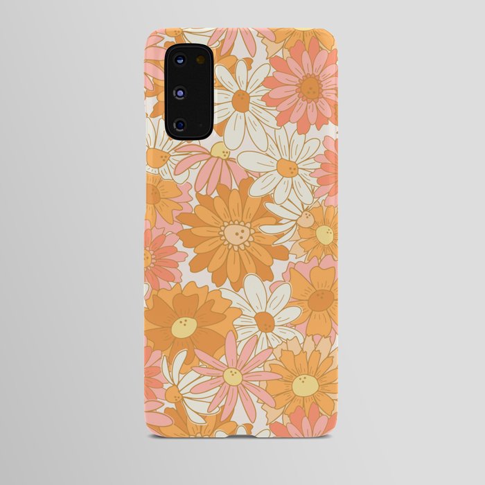 70s Floral - Pink & Orange Android Case
