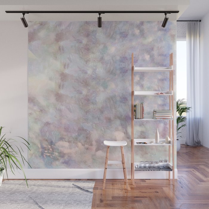 Pastel Watercolor Marble Meditation in beautiful light tones Wall Mural