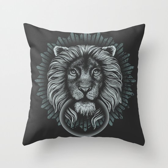 Stone Lion Throw Pillow