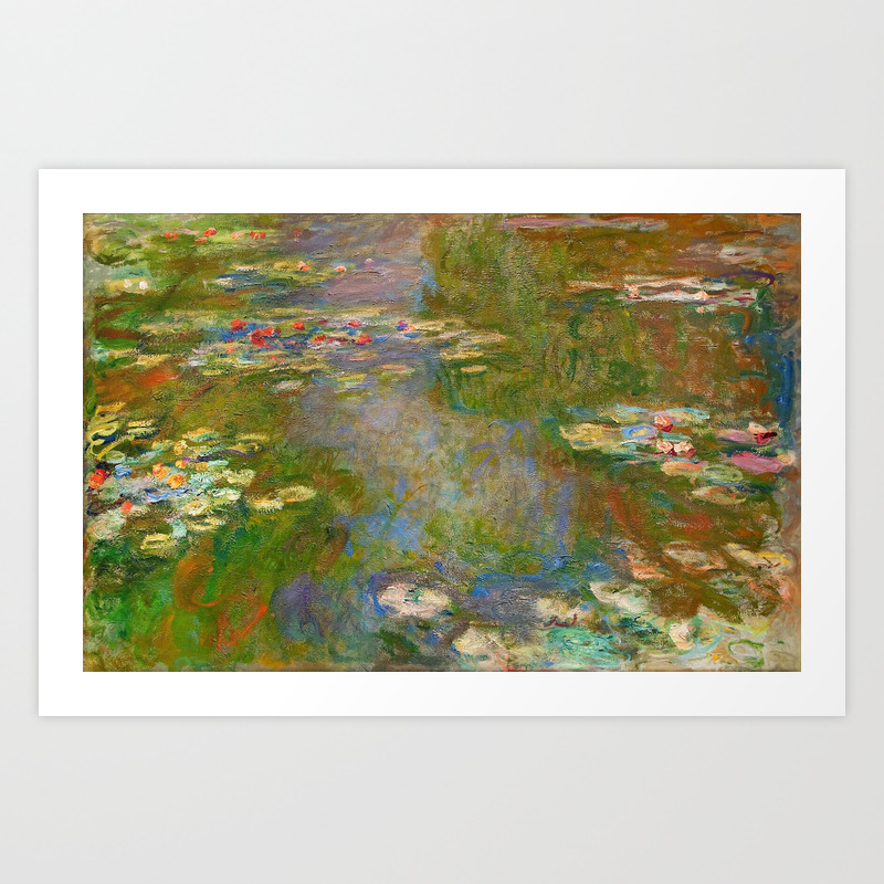1918 Waterlily On Canvas Claude Monet Vintage Oil Painting Fine Art Art Print By Artscollection Society6
