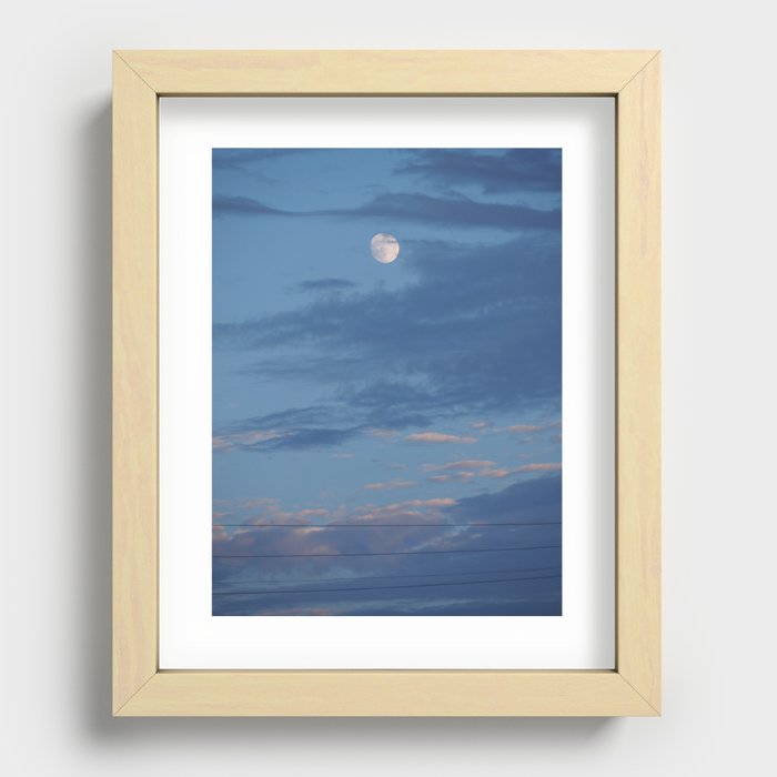Luna at dusk Recessed Framed Print