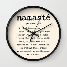Namaste. Wall Clock | Buddhist, Quote, Namastet Shirt, Love, Yoga, Soul, Black, Namastetshirt, Namastedictionary, Namasteprint 