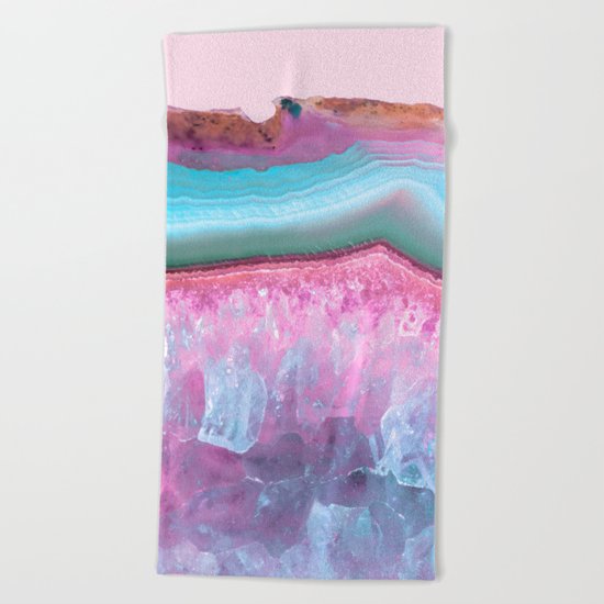 Rose Quartz and Serenity Agate Beach Towel