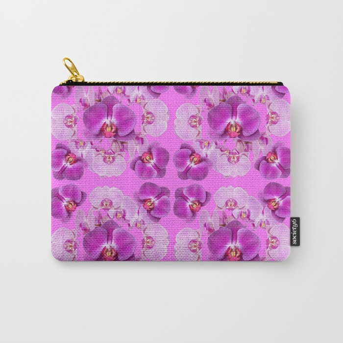 Pink Color Abstracted Modern Purple Moth Orchids Carry-All Pouch